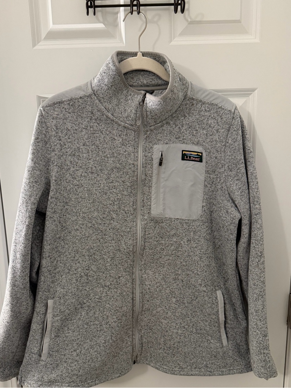 L.L. Bean Light Heather Gray Full‑Zip Fleece Jacket